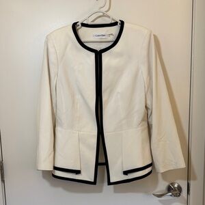 Calvin Klein Women's White Blazer Size 10